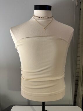 Cream Strapless Tube Top